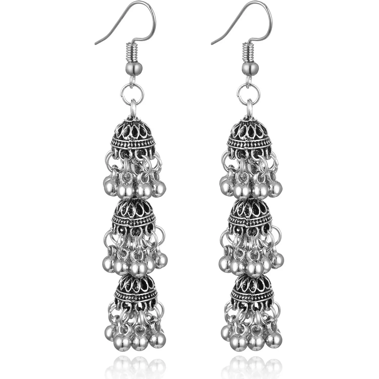 Indian  for Women Jhumka Earrings Traditional  Plated Ethnic Wedding Accessories Boho Festival Wear