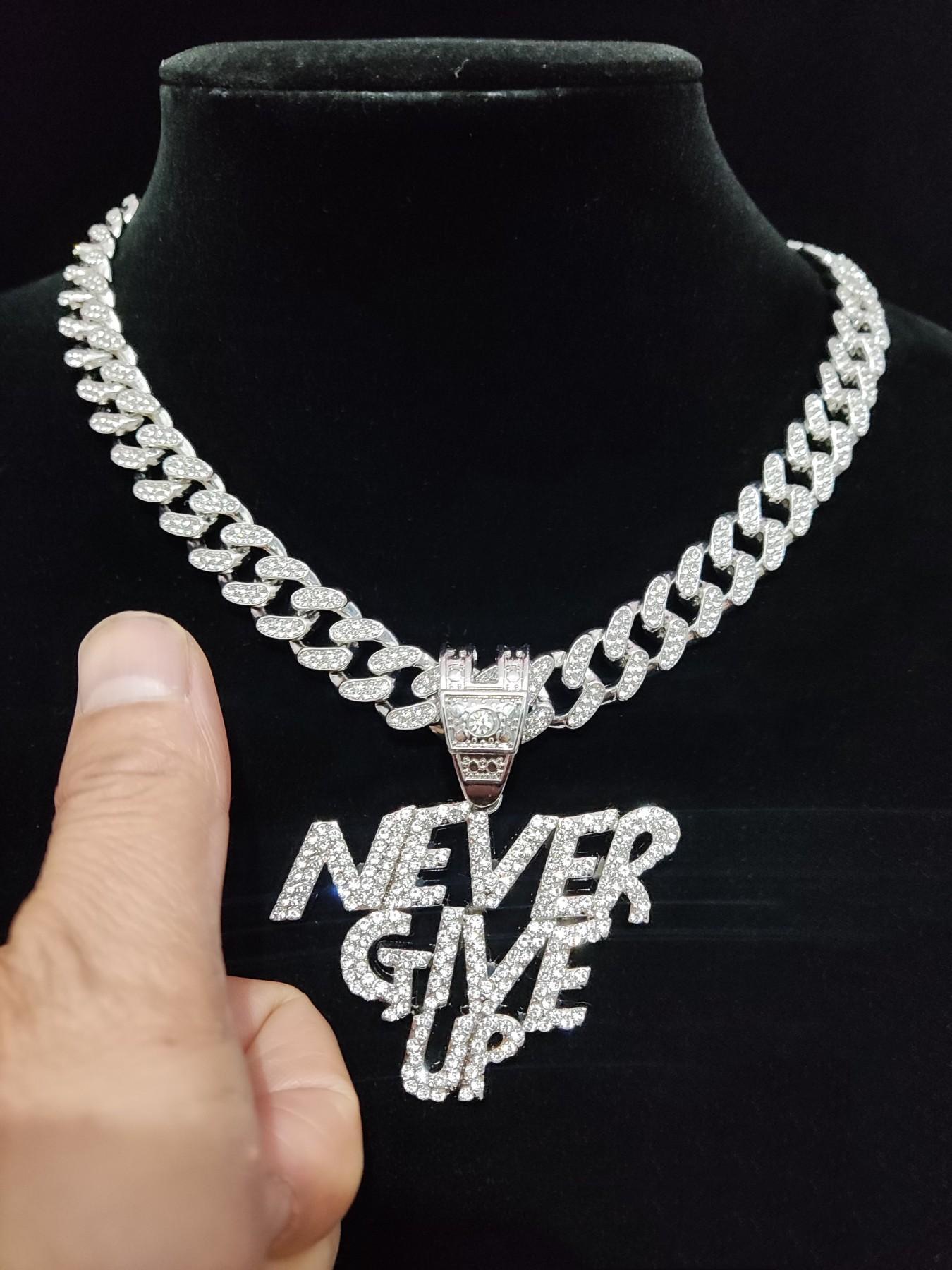 Fashion Rhinestone Decor Letter Cuban Chain Pendant Necklace for Men & Women for Summer, Hip Hop Cubic Zinc Alloy Chunky Chain Jewelry for Daily Wear Or Party, Anniversary Birthday Accessory Gift, Cuban Link Necklace Fashion Rhinestone Decor Letter Cuban Chain Pendant Necklace for Men & Women for Summer, Hip Hop Cubic Zinc Alloy Chunky Chain Jewelry for Daily Wear Or Party, Anniversary Birthday Accessory Gift, Cuban Link Necklace