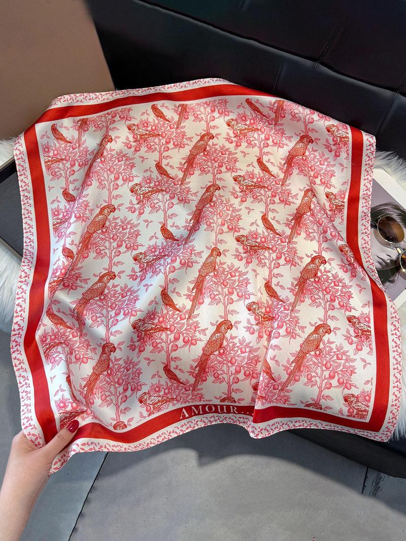 Women's Ditsy Floral Print Square Scarf, Casual Soft Comfortable Shawl for Daily Wear, Fashion Accessories for Women & Girls