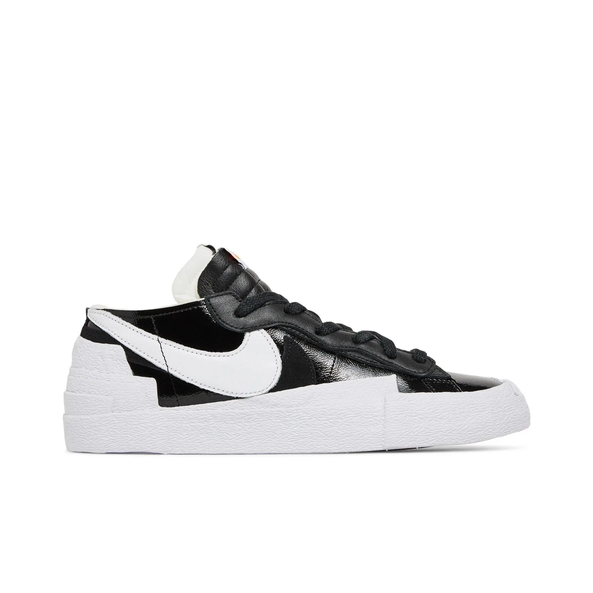 sacai x Nike Blazer Low 'Black Patent' (Unisex) Black/White sneakers DM6443 001