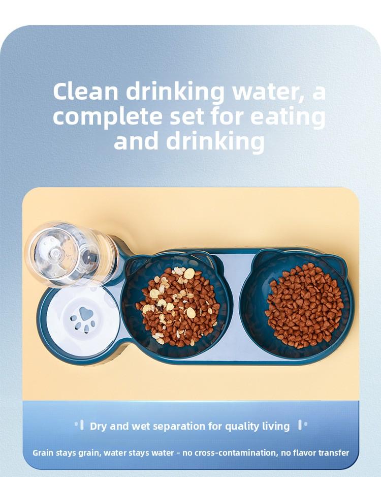 Tilted Cat Dog Double Bowls Neck Protection Anti-Spill Food Water Feeder Anti-Slip Cat Bowl for Cats Dogs Rechargeable Livestock Prod with Flexible Shaft pet stuff pepper spray dog bugs detector reverse slow feeder shaped harness silicone raised food bowl