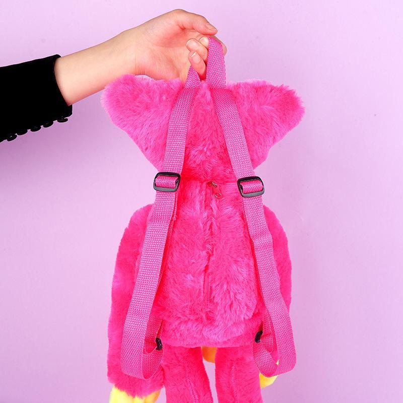 Poppy Playtime Huggy Wuggy Backpack Plush Toy Soft Stuffed Animal Bag Horror Game Gift for Kids Fans
