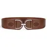 JASGOOD Vintage Women Stretchy Wide Belt Chunky Buckle Elastic Wide Waist Belts for Dresses Coats