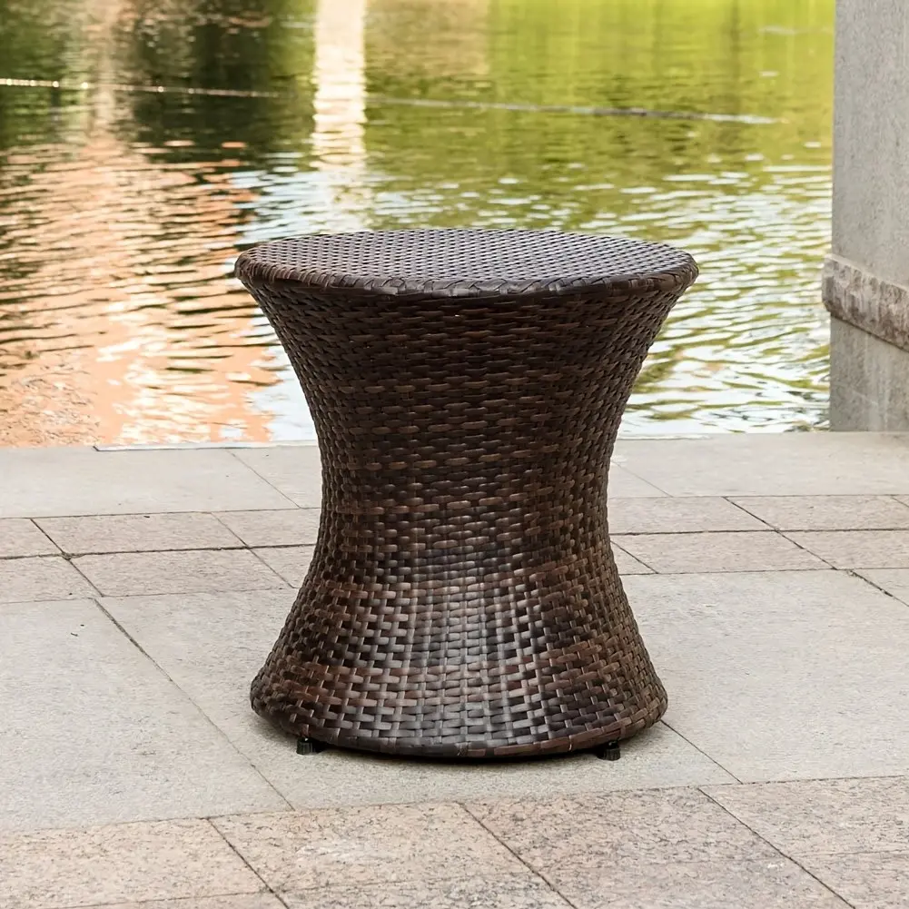 Round Wicker/Rattan Outdoor Side Table