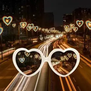 Heart-shaped light effect glasses, popular on Instagram, Valentine's Day gift, light-changing heart-shaped creative glasses