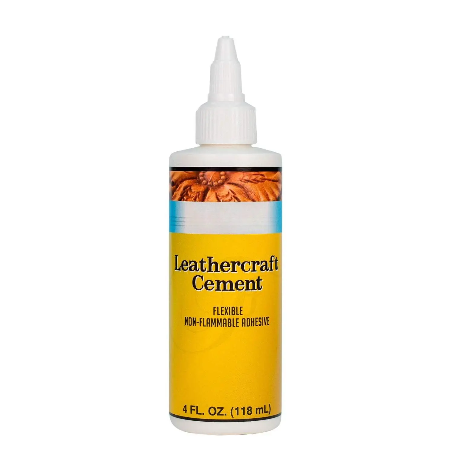 Leathercraft Cement - Leather Glue (4oz) - Quick Drying, High Strength, Flexible Adhesive w/Permanent Bonding for Craft or Repair for Leather Jackets, Shoes, Wallets, Furniture -