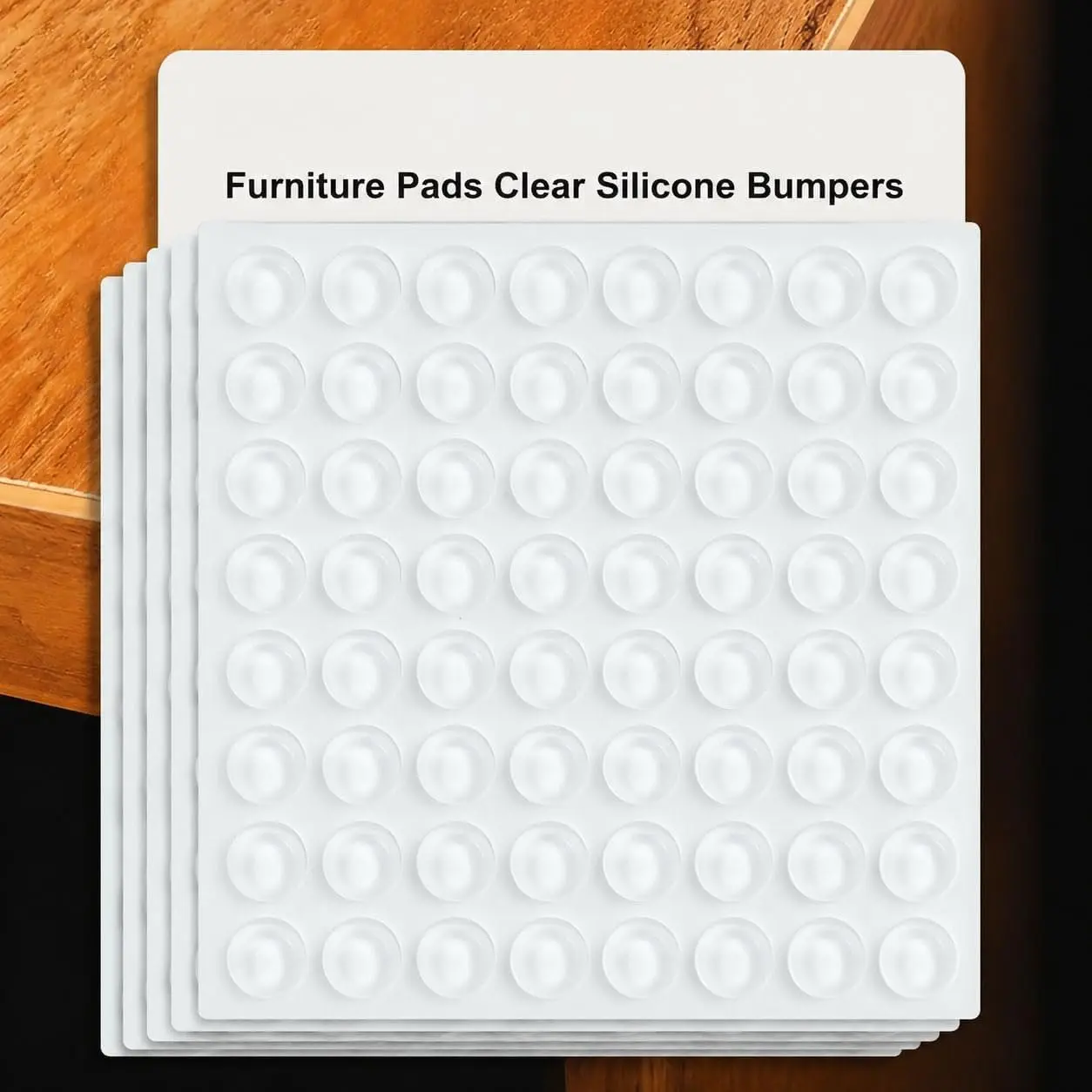 Clear Cabinet Door Bumpers Self Adhesive Circle 64 count,  Rubber Bumpers for Furniture Pads, Noise Dampening Rubber , Wall Protectors from Furniture & Door Slam Stopper