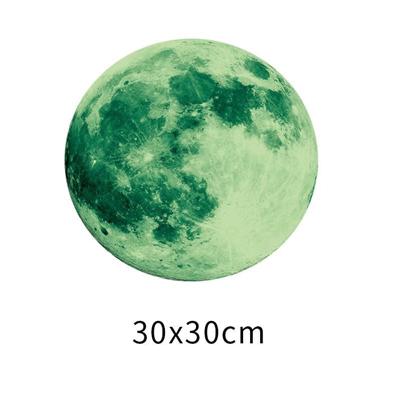Glow-in-the-Dark Moon Wall Decal – Decorative Luminous Moon Sticker (Green / Blue / Pink Glow)