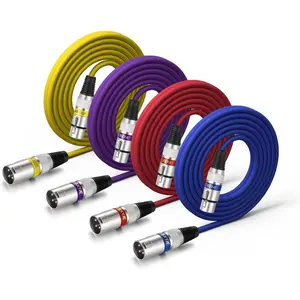 XLR Cable 10ft 4 Color Packs- XLR Male to Female Microphone Mic Stage Patch Cords