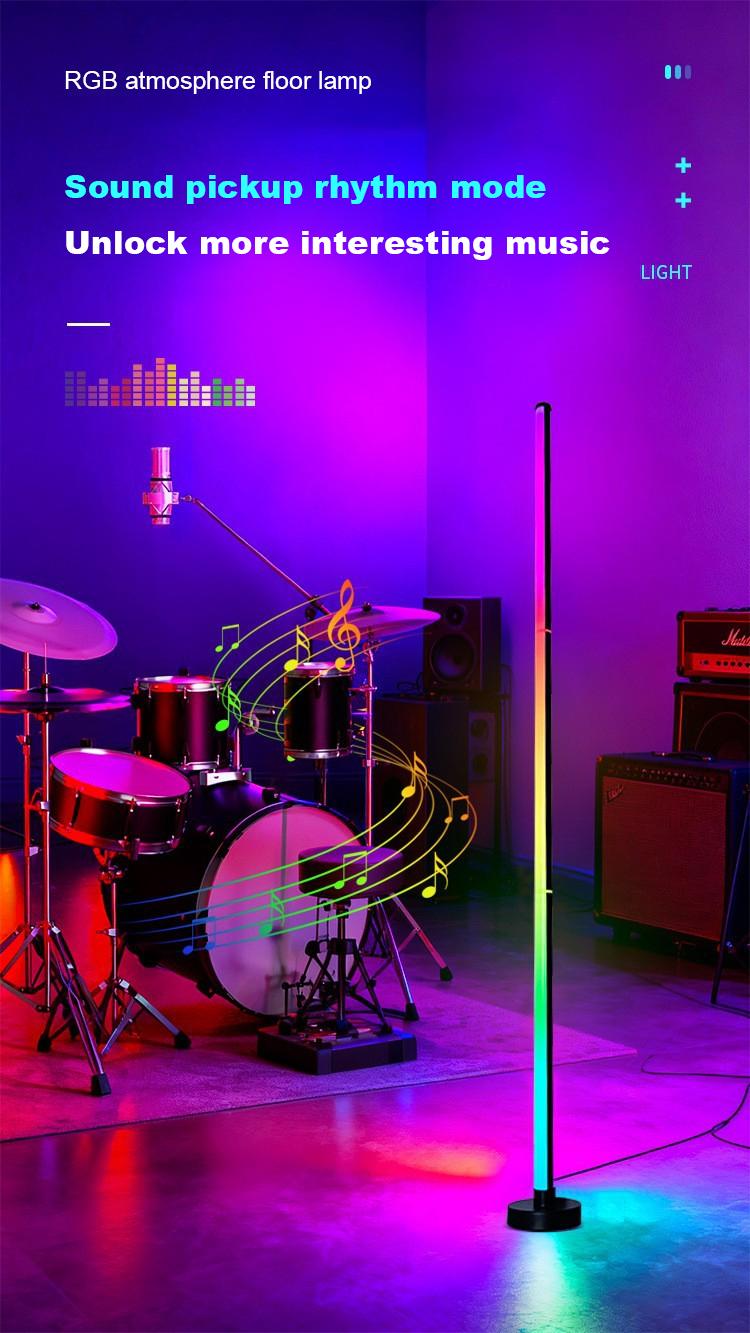 RGB LED Floor Lamp with Remote & App Control, USB Powered Smart Standing Lamp, Color Changing Ambient Light for Living Room Bedroom Home Decor