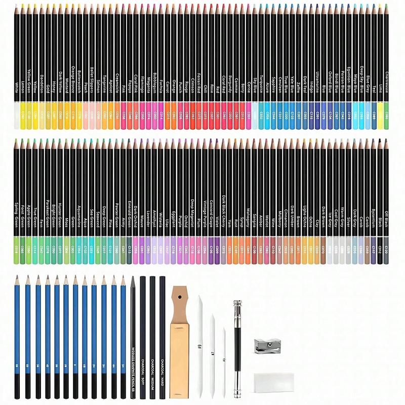 Drawing Sketching Coloring Set, 1 Set Professional Soft Core Colored Pencils, Sketch & Charcoal Pencils, Art Drawing Supplies for Artists Adults Beginner
