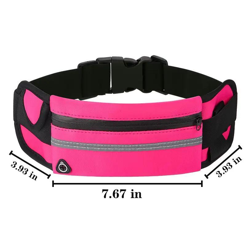 Running Waist Pack: Unisex Sports Fitness Belt for Marathon & Jogging. Features a phone pocket and storage for essentials like IDs, keys, and headphones. A must-have outdoor gear for running and hiking.