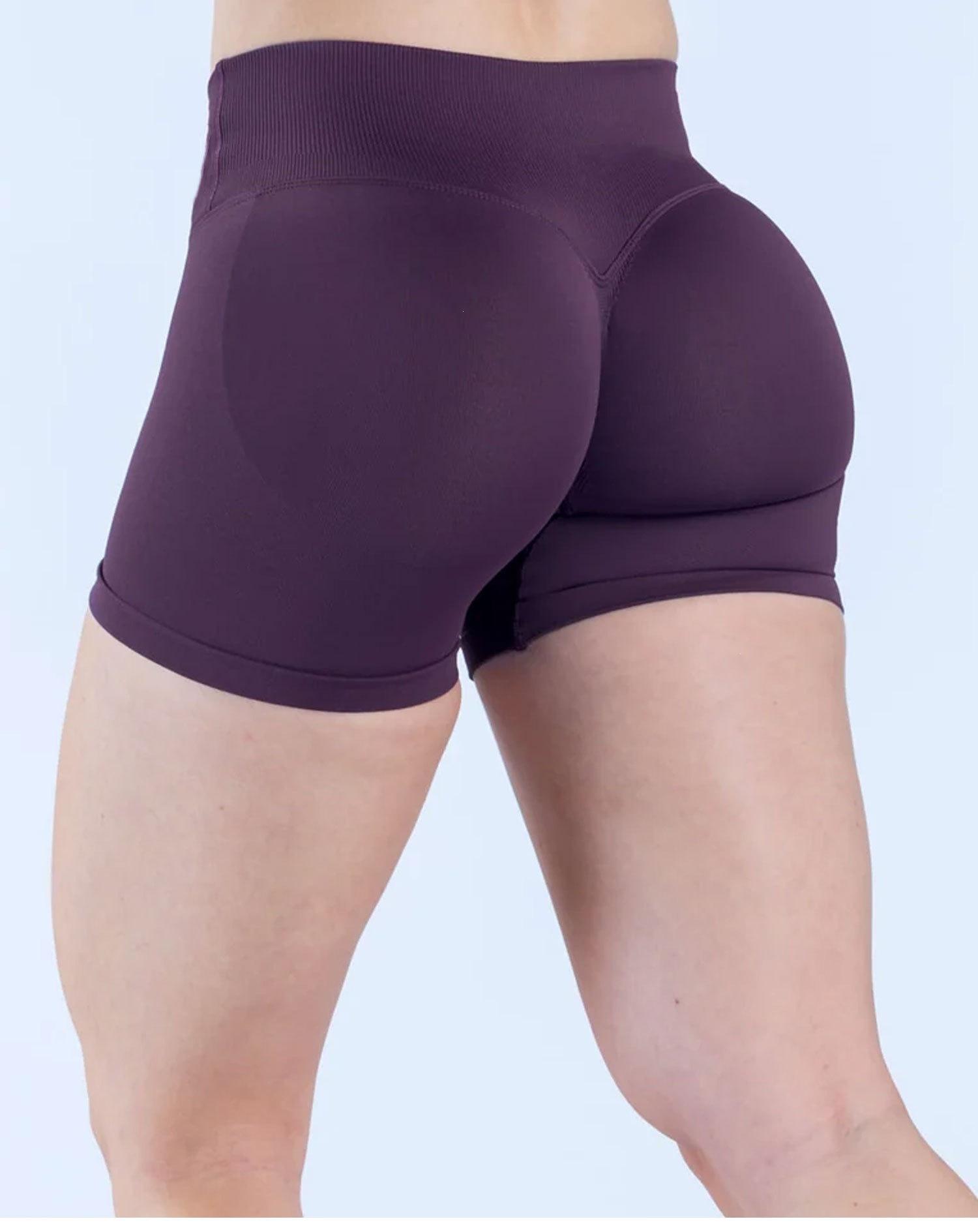 DFYNE Front Cross-Waist Lifting Yoga Shorts, Seamless Knitted Peach Butt Fitness Pants