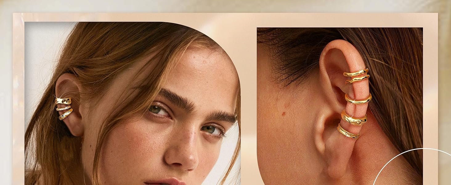 CASSIECA 9Pcs Ear Cuff Non Piercing Earrings for Women Me 14K Gold Plated Ear Cuffs Earring Non Pierced Ears Adjustable Clip On Trendy Fake Cartilage Conch Helix Jewelry with 5A CZ CASSIECA 9Pcs Ear Cuff Non Piercing Earrings for Women Me 14K Gold Plated Ear Cuffs Earring Non Pierced Ears Adjustable Clip On Trendy Fake Cartilage Conch Helix Jewelry with 5A CZ