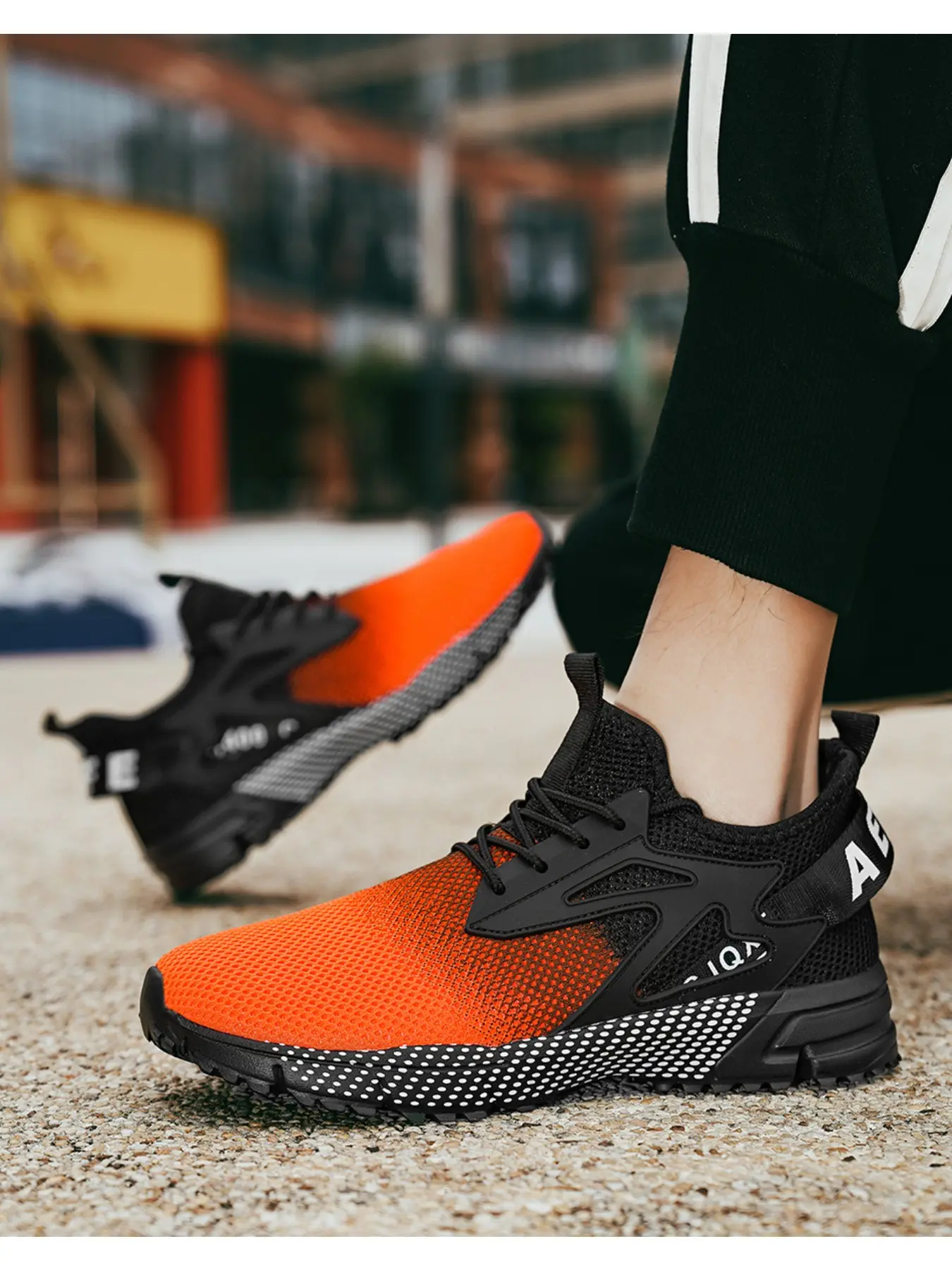 Men's Gradient Breathable Mesh Cross Training Shoes, Lightweight Non Slip Athletic Sneakers, Gym Workout Walking Running Casual Sports Shoes