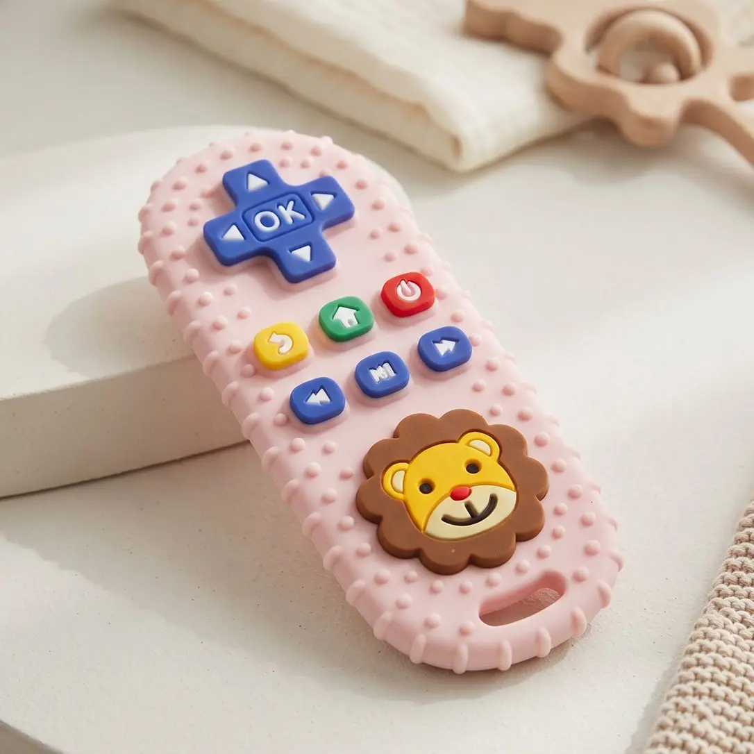Baby Sensory Teether Toy Set, Safe Silicone Dental Gel, Soft TV Remote & Game Controller Chewer, Intellectual Development Gift, Halloween Christmas Thanksgiving