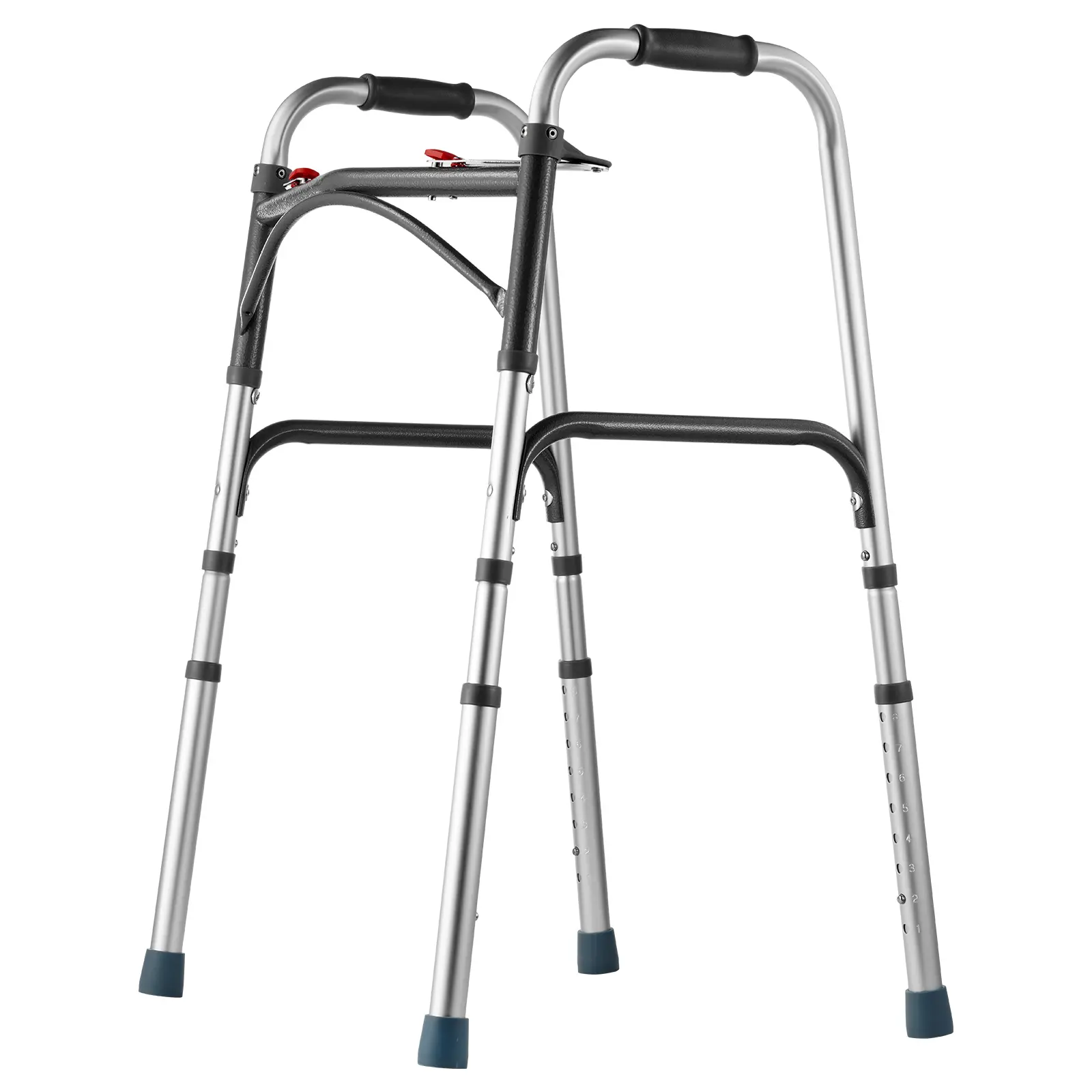 Folding Walker, Lightweight Aluminum Mobility Walker Aid for Elderly Handicapped Disabled, 350 lbs Load Capacity, Walk with Confidence, Outstanding Stability, Simple One-Click Folding