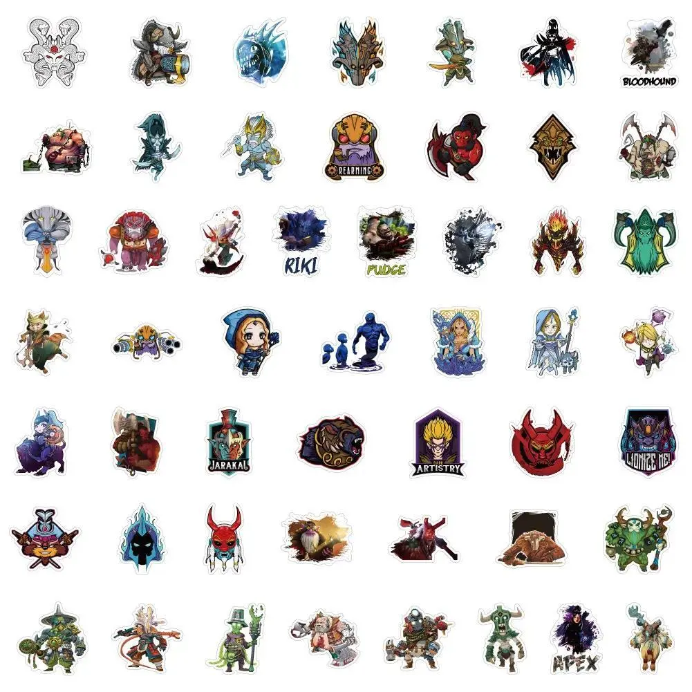 10/50Pcs DOTA2 Series Cartoon Graffiti Stickers, DIY Decor Supplies for Luggage, Laptop, Bicycle, Graffiti Look