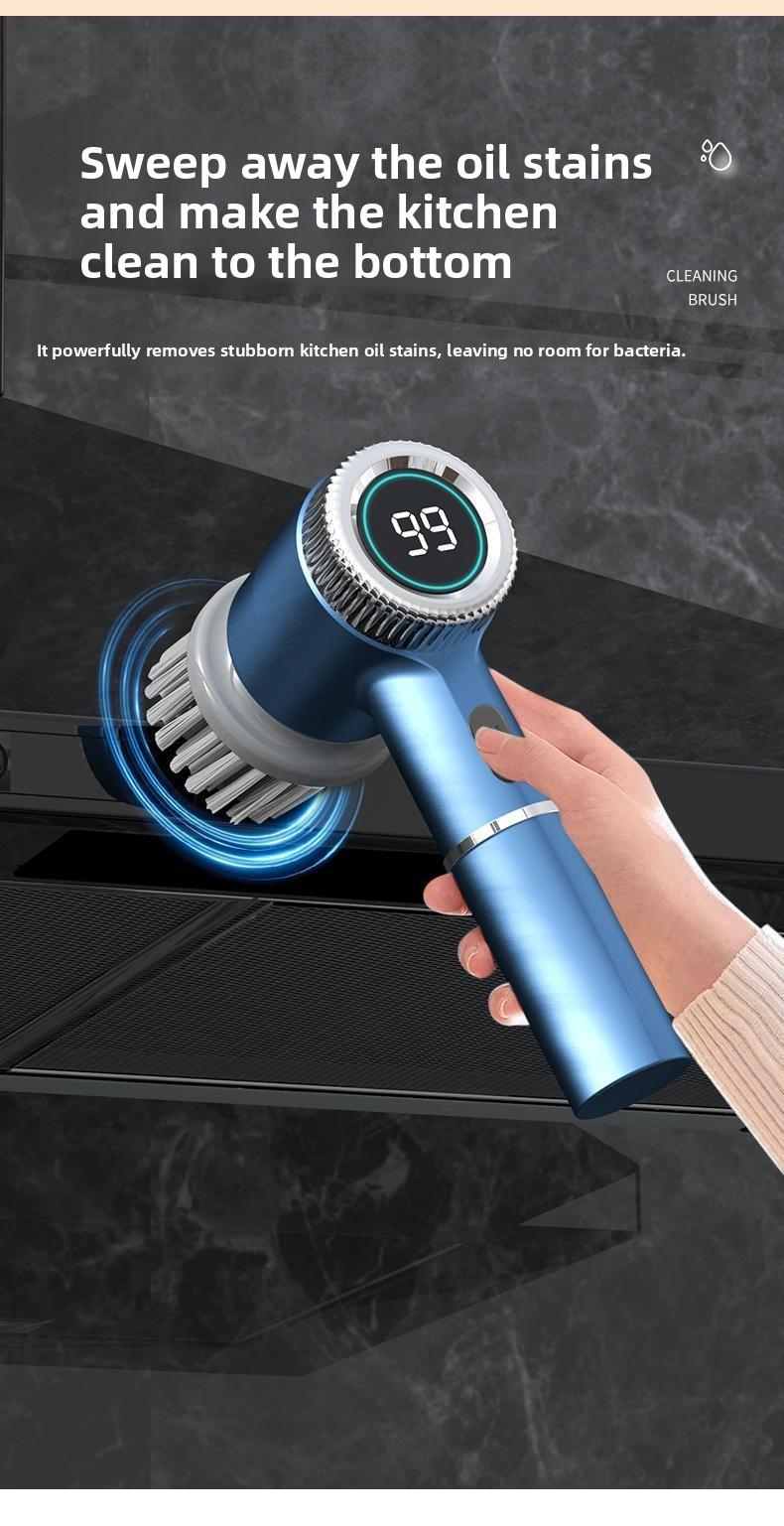 Multi - Function Kitchen Electric Cleaning Brush Wireless Automatic Scrubber for Dishes Pots and Pans Rechargeable Household Cleaning Tool