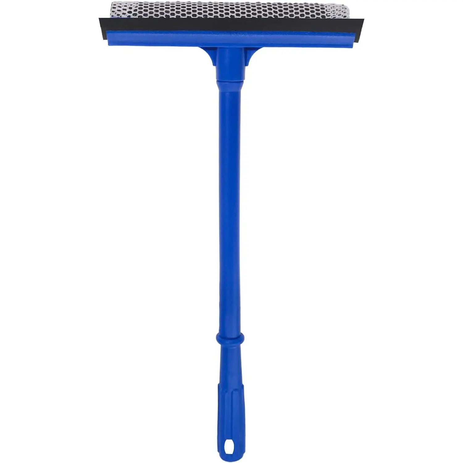 2-in-1 Multi-Use Car Window Glass Cleaning Tool with 15.9" Handle, 8" Soft Synthetic Rubber Squeegee, Side Sponges, Highly Absorbent Sponge, Cloths & Brushes for Automotive, Indoor Use