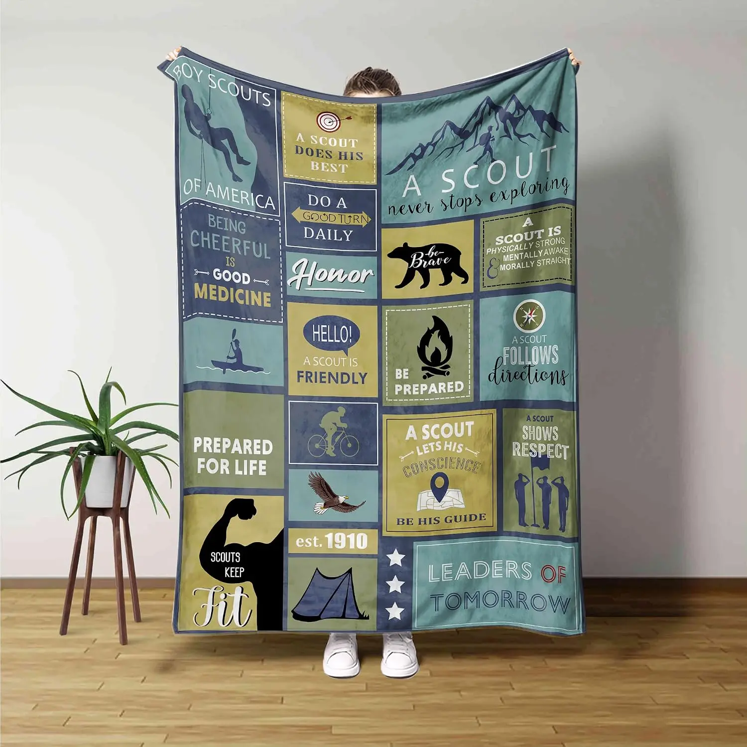 Scout Throw Blanket Soft and Fuzzy Fleece Blanket Gifts for Scout Boys and Girls