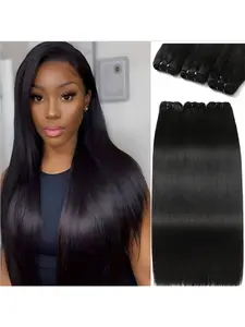 Brazilian Straight Human Hair Bundles 12-30 Inch 100g Unprocessed  Straight Weave 1-3 Bundles Deals Human Hair