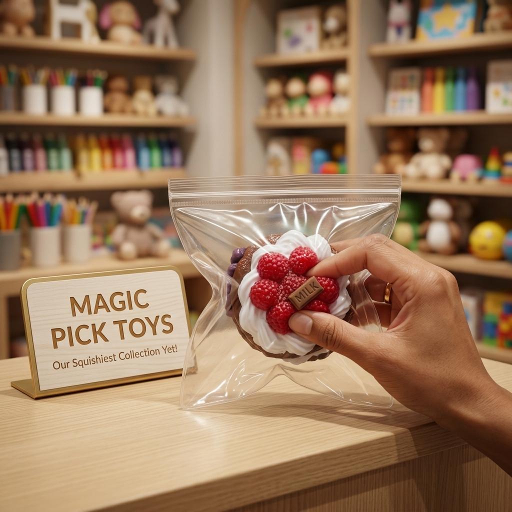 Final Sale | Chocolate Raspberry Tart Squishy |   Super Satisfying Stress Relief - Kids Toys Food-Grade Silicone Slow-Rising Rebound Squishy Fidget Toys for Stress Relief - Soft Squeeze Toys with Thick Creamy Slime TextureHandmade Non-Toxic