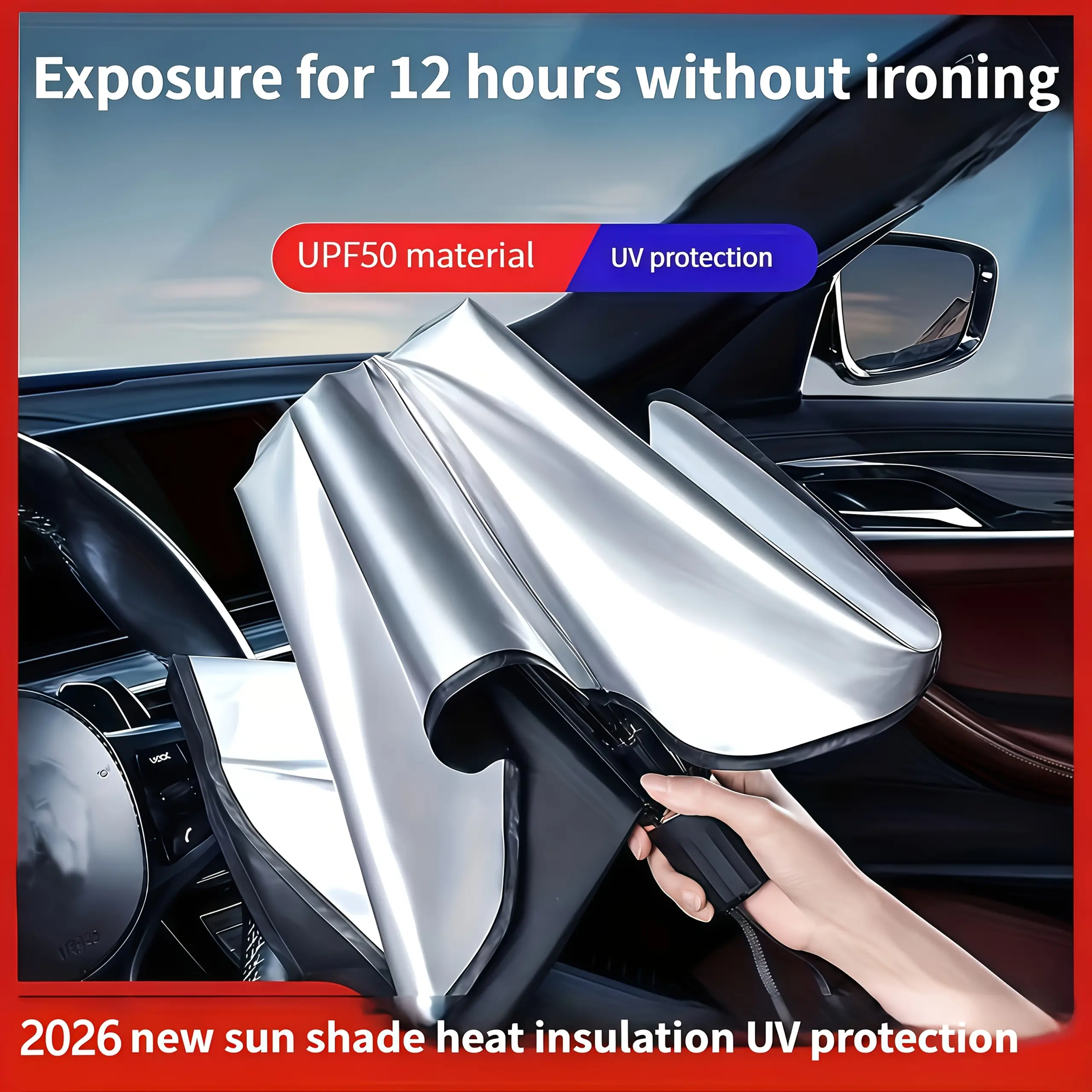Car sunshade for the front windshield, sun protection and heat insulation sunshade, blackout curtain equipment, car interior windshield cover, small car cover umbrella