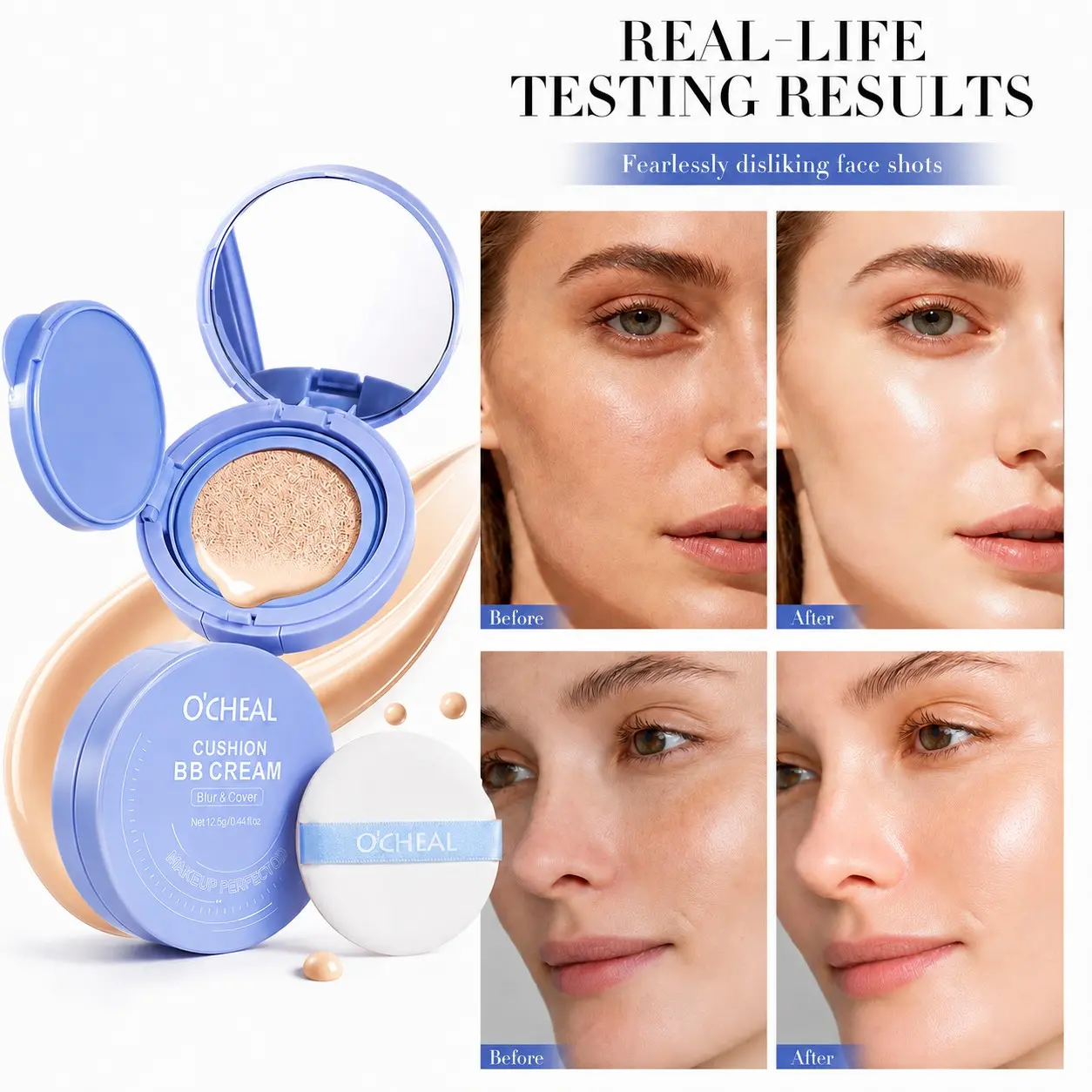 Air Cushion Bb Cream, Liquid Foundation Concealer, Moisturizing Brightening, Light, Long-Lasting Makeup, Skin Care Essential