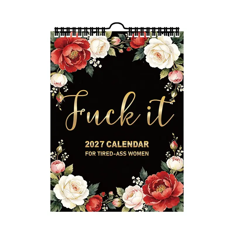 2027 Floral Wall Calendar for Women, Mental Health Planner, 12-Month Home Office Art, Large Notepad Space, Christmas Birthday New Year Gift