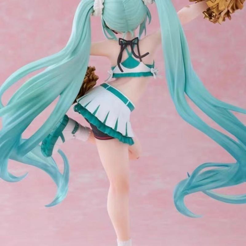 18cm Hatsune Miku Cheerleader Hat, Cute Anime PVC Figurine Action Figure Collectible Toy, Perfect Gift for Fans & Collectors, Decoration Figure