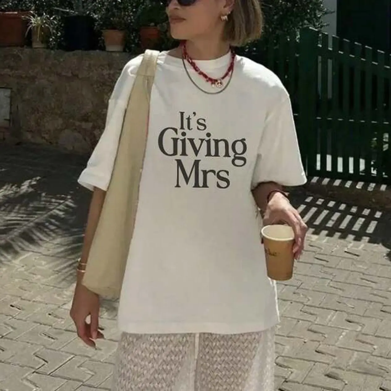 Its Giving Mrs TShirt - Bride to Be Shirt |   Engagement Top |   Bachelorette Outfit |   Women's Summer Print Round Neck Short Sleeve Casual T-Shirt Graphic Tees Women Tops