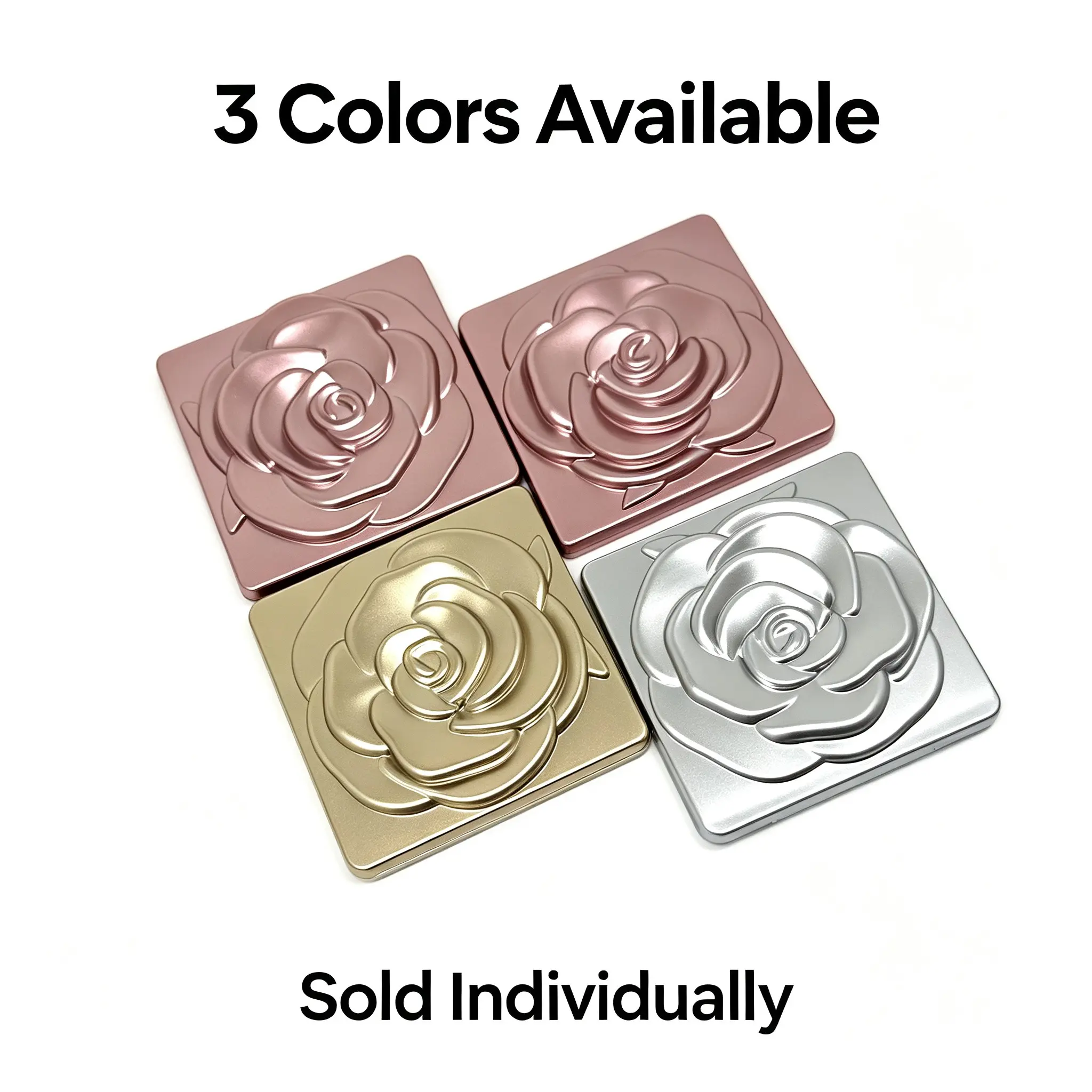 Foldable Portable Small Mirror, Makeup Mirror, 2x Magnifying Glass, Rose, Elegant Design, High-Quality Plastic Frame, Single Item Pack