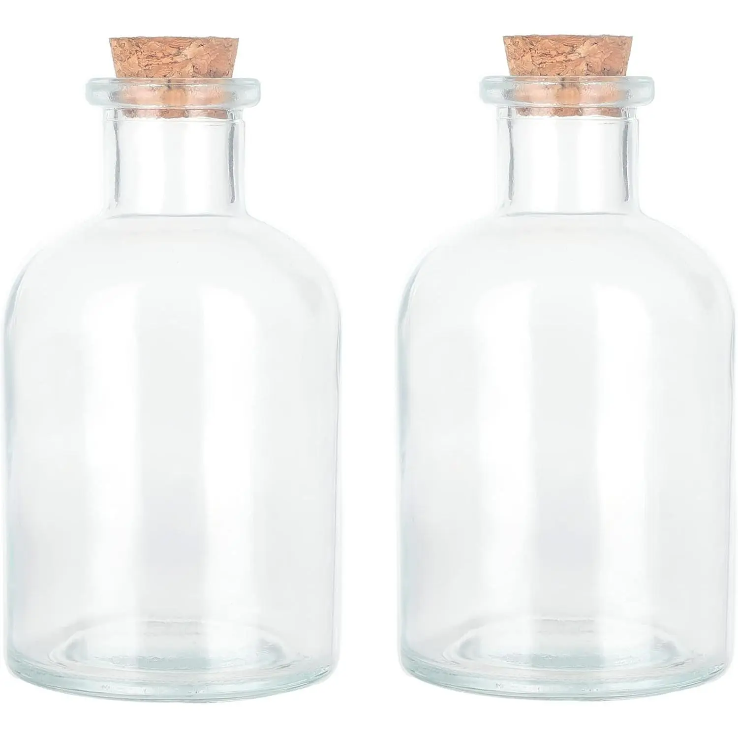 Decorative Glass Bottles - 150 ml Round Bottles (2 Pcs)