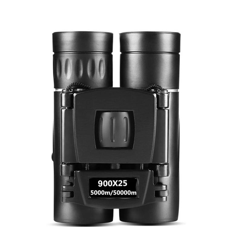 900x25 HD Zoom Binoculars, Powerful Long-Range BAK4 Telescope for Hunting and Camping, Low Light Folding Design