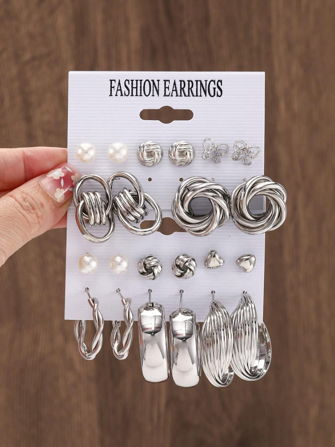 Women's Elegant Butterfly & Heart & Twist Design Earrings, Faux Pearl Decor Earrings for Women & Girls for Party Decoration, Elegant Summer Outfits Valentine's Day Gift Accessories for Daily Wear, Fashionable Jewelry