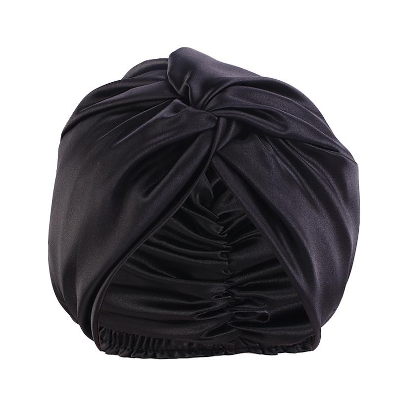 Fashion Satin Double Layer Sleep Cap, Cross Twist Shower Cap, Beauty Head Wrap