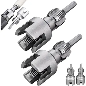 Integrated Internal & External Pipe Threading Tool, Pipe Thread  Tool, Electric Drill Compatible PVC Pipe Threader Kit, 1/2" (DN15) 3/4" (DN20) Pipe Size (1/2" + 3/4")