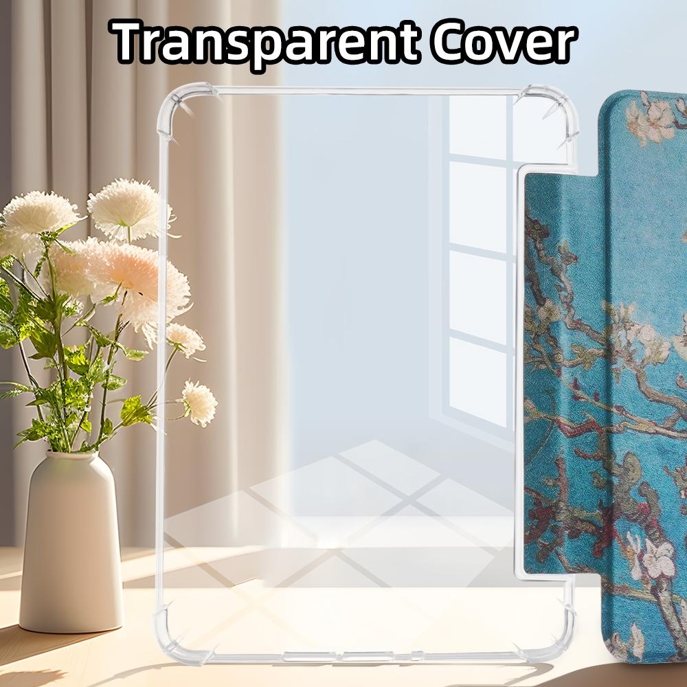 Portable Floral Pattern E-reader Case with Auto Sleep Wake Function, 1 Count E-reader Protective Cover, E-reader Accessories Compatible with Kindle