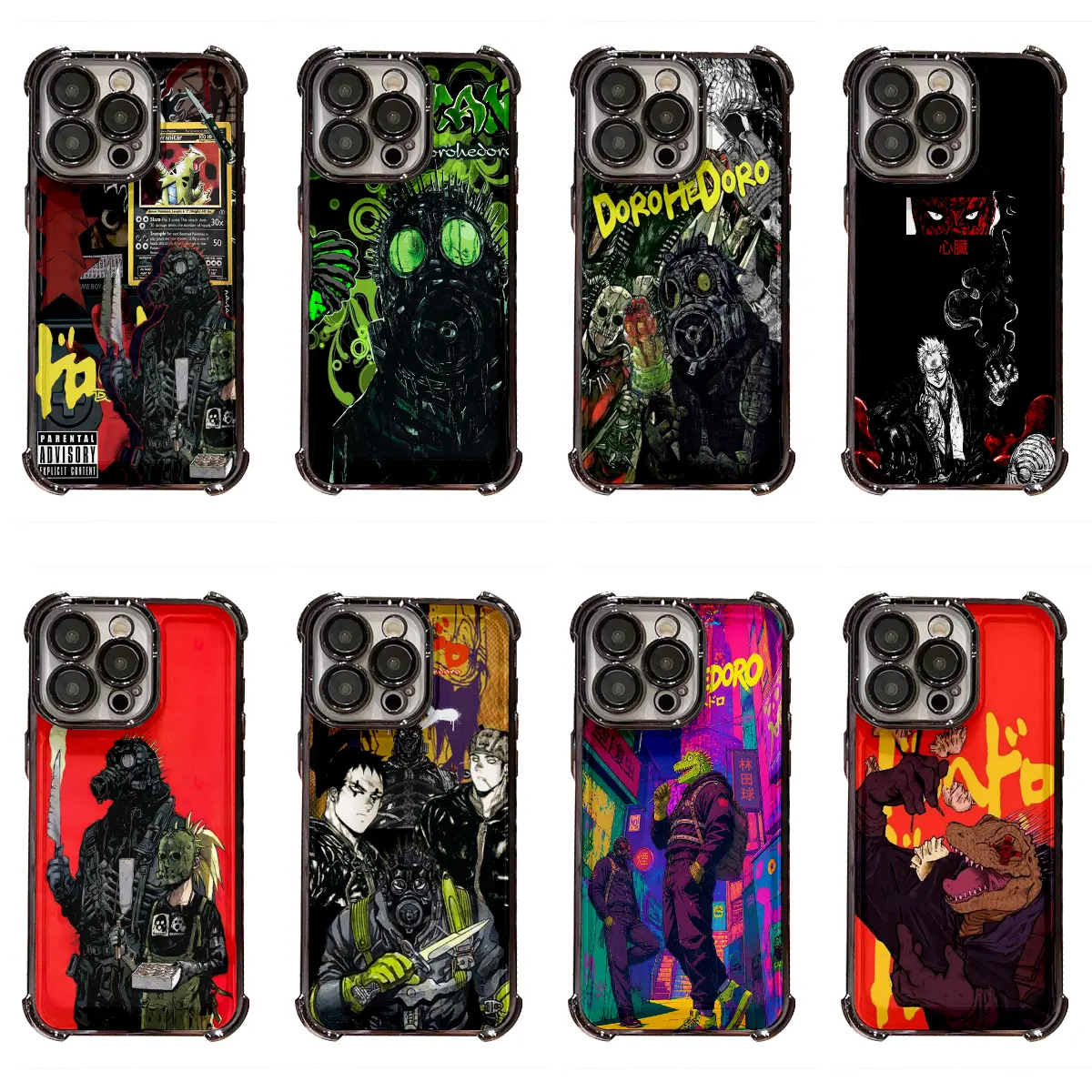 Anime Dorohedoro Unique Colorful Phone Case with Multiple Designs, Heavy Duty Protection, Protect Cover for iPhone 17,16,15,14,13,12,11 Pro Max Plus Air, Anti-Fall Gift