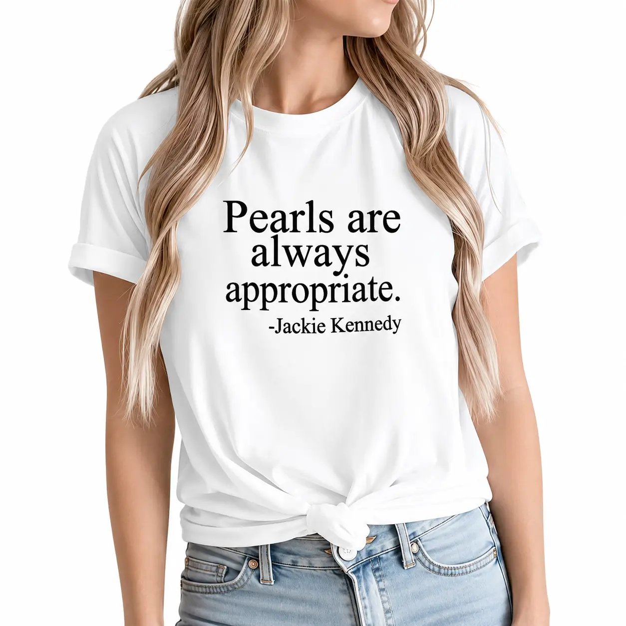 Women's Short-Sleeve Round Neck Graphic Print Unisex Sports Top - 'Pearls are Always Appropriate' Comfy Soft Breathable Classic Stylish Casual Streetwear Statement T-Shirt for All-Day Wear, Shortsleeve, Tshirt