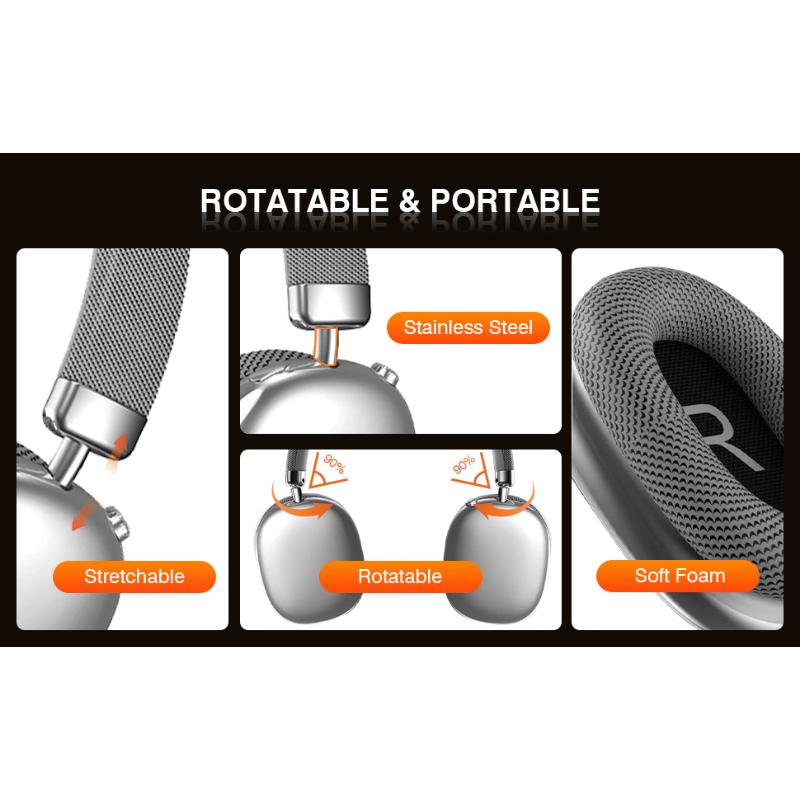 Wireless Over Ear Headphones,Noise Canceling Bluetooth Headphones with Microphone 48H Playtime HiFi Stereo Lightweight Soft Earpads Headset Deep Bass Android iOS Compatibility for Home Travel Office