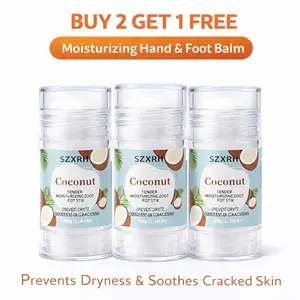 SZXRH 【Buy 2 Get 1】3-Pack Coconut Foot Cream Moisturizes dry feet, ideal for cracked heels and dry hands Absorbs quickly Foot Lotion