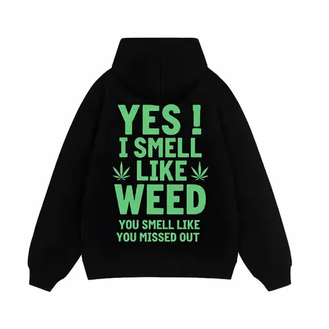 Unisex Heavy-Duty Black Graphic Hoodies - Classic Casual Loose Sweatshirt, Vivid Marijuana Leaf Prints, Slogan Sports Top, Customized T-Shirt, Everyday Wear, Flattering Cut, Natural Clearance Deals, TikTok Shop Item