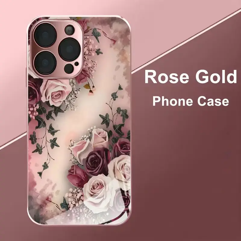 Retro floral print phone case for Redmi A1/15a/14C 4G/13C 5G/13C/13/12C/12/10C/10 5G/10/9C/9 Luxury pink glass-textured phone case