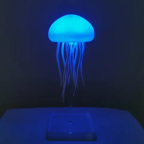 Jellyfish Design Night Light, USB Rechargeable Tabletop Light, Jellyfish Lamp, Color Changing Nightlight, Ambient Night Lights, Ambient Light For Bedroom, Living Room, Home Decor, Ambient Decoration Lamp, Ambient Decor Lighting, Decorative Night Light