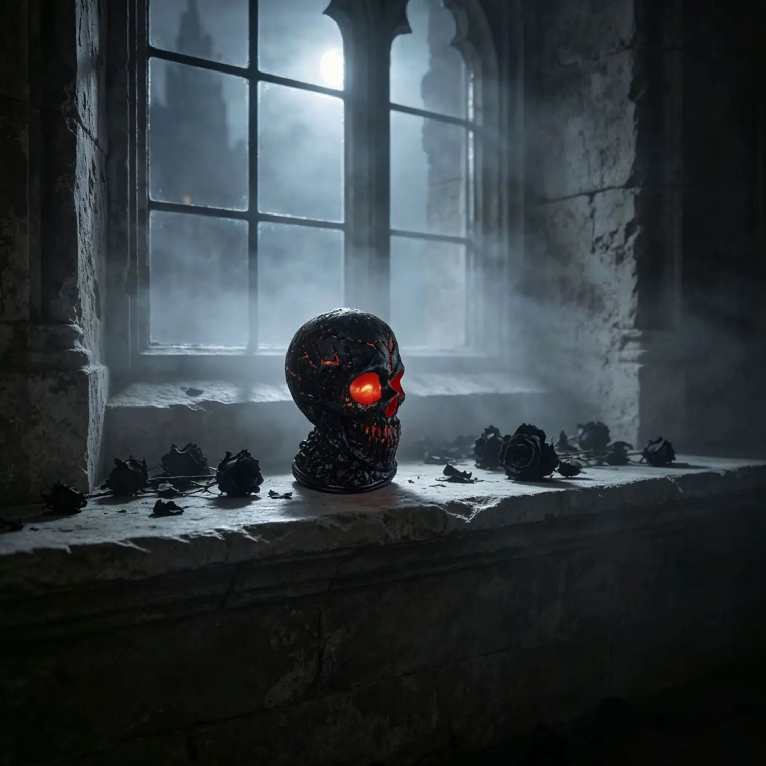 USB Skull Flame Resin Desk Lamp, Halloween Gothic Decor, Unique Room Accent, Mysterious Atmosphere Light, Decorative Ambient Lighting