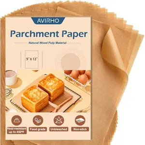 Parchment Paper Sheets 9x13 Inch – 70Pcs Precut Unbleached Baking Paper, Plant-Based Silicone Coating, Non-Stick Quarter Sheet Liner for Air Fryer, Oven, Cookies, Bread & Cake
