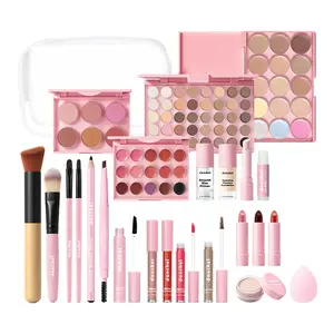 Beginner Full Makeup Set, Comes with Storage Bag, Contains Foundation, Concealer, Contour, Blush, Eye and Lip Makeup in One Kit, Friendly for Newbies, for Personal Use or Gifting, Ideal for Daily Commute and Elaborate Makeup Looks