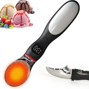 Electric Ice Cream Scoop, Ergonomic Handle, Physical Power Button, Digital Display, Ip67 Waterproof, Easy Cleaning, Hygienic Storage Base